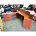 Autumn Cherry L Suite Reception Desk w Transaction Counter